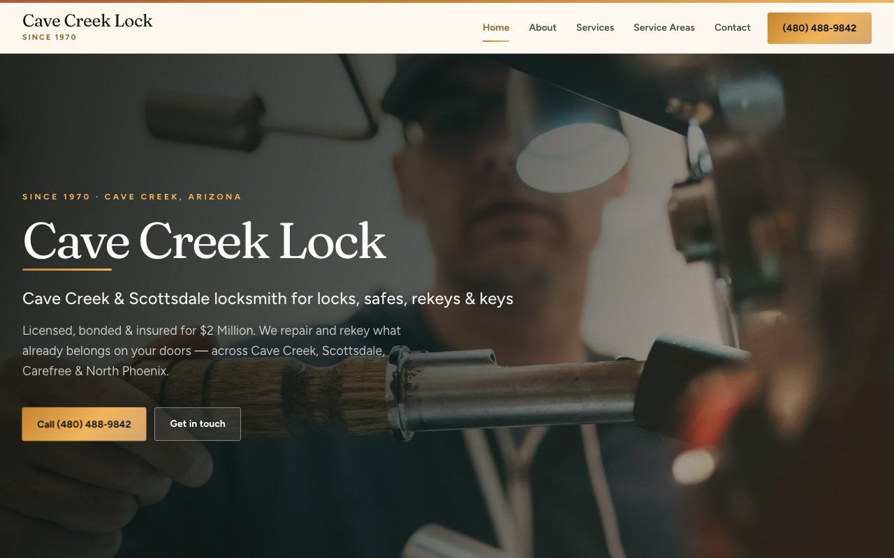 Cave Creek Lock — homepage built by the AUOTAM team