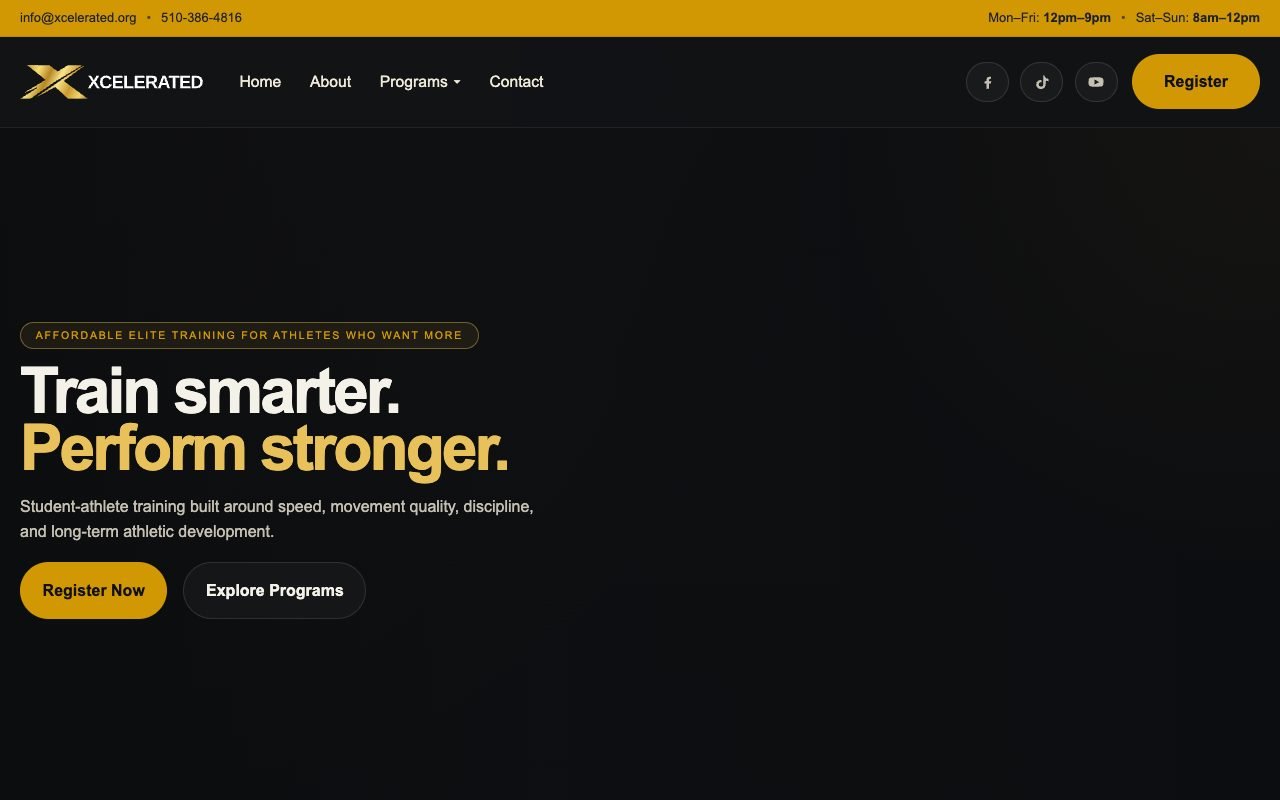 Xcelerated — homepage built by the AUOTAM team